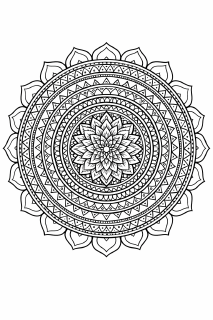 Symmetrische Mandala-Kunst mit Lotusrosette