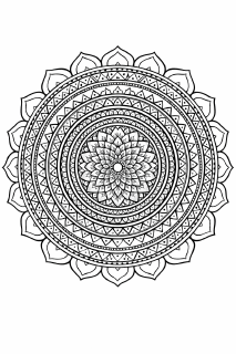Symmetrische schwarze und weiße Mandala