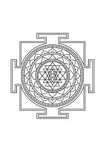 Symmetrisches Sri Yantra Mandala Chakra