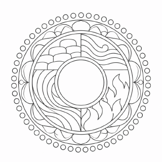 Mandala der fünf Elemente