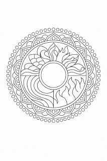 Mandala mit vier Elementen