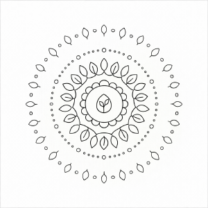 Symmetrisches Mandala mit natürlichen Elementen