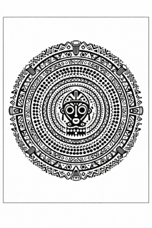 Ethno Afrikanische Mandala mit Ahnenfigur