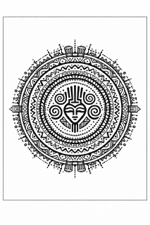 Ethno Afrikanisches Mandala mit Stammesmotiven