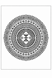 Ethno Berber Mandala mit Amazigh-Symbol