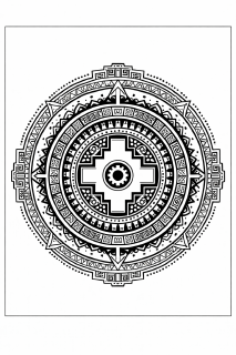 Ethno Geometrisches Anden-Mandala mit Chakana