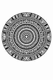 Ethno Intricate schwarze Tribal-Mandala-Kunst