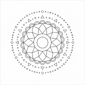 Geometrische Mandala zum Ausmalen