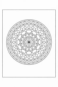 Geometrisches Mandala in Schwarz-Weiß (4)