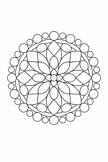 Schwarze und weiße Mandala-Symmetrie