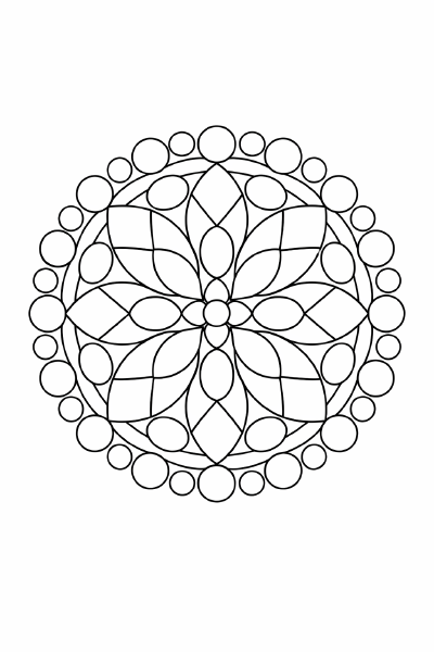 Schwarze und weiße Mandala-Symmetrie