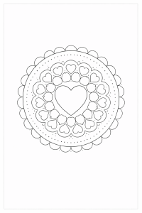 Herzmandala im klaren Linienstil