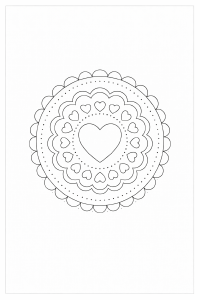 Herzmandala in Schwarz-Weiß (1)