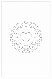 Herzmandala in klaren Linien