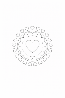 Herzmandala in klaren Linien