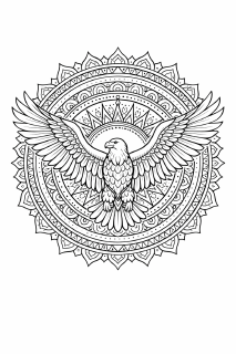 Tier Eagle im Herzen der Mandala