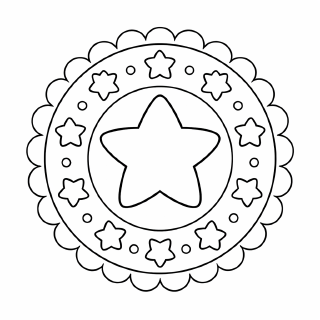 Kindermandala Symmetrisches Mandala mit fünfzackigem Stern