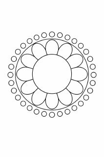 Symmetrische Mandala-Linienkunst