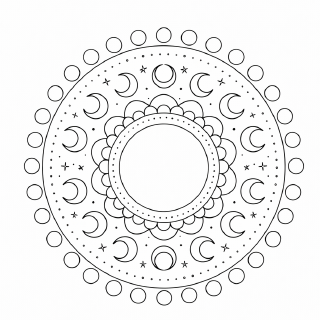 Himmlischer Mond-Mandala Design
