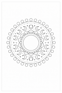 Himmlischer Mond-Mandala Design