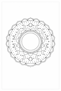 Lunare Mandala im Schwarz-Weiß