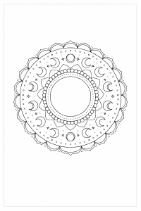Lunare Mandala im Schwarz-Weiß