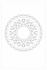 Mondmandala in Schwarz-Weiß (1)
