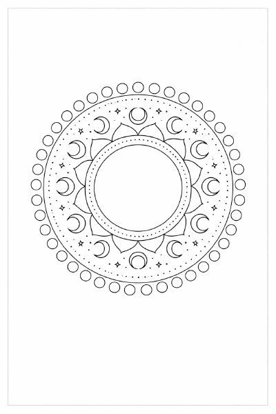 Mondmotiv im Mandala-Stil