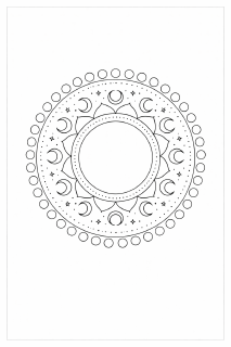 Mondmotiv im Mandala-Stil