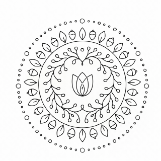 Botanische Mandala-Kunst zur Entspannung