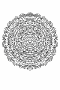 Lace-muster Mandala zum Ausmalen