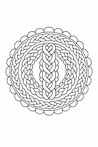 Symmetrisches Strickmandala zum Ausmalen