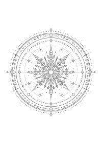 Kosmische Schneeflocke im Mandala-Design