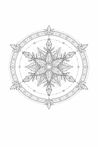 Mandala mit Kristall-Schneeflocke