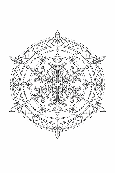 Mandala mit Schneeflocken Design