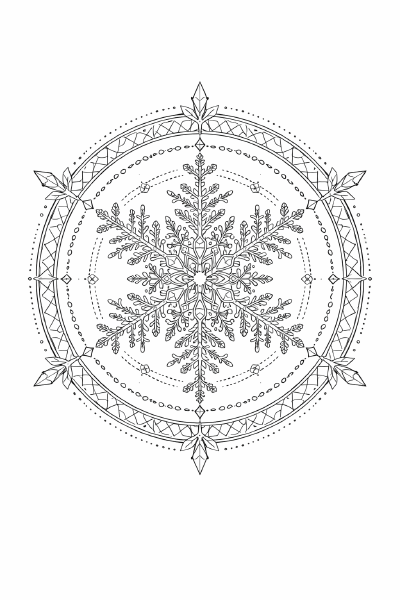 Mandala mit Schneeflocken-Fraktal