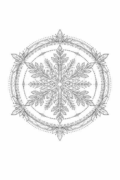 Mandala mit Schneeflocken-Muster