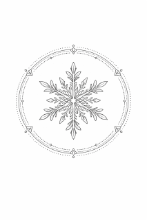 Schlichte Mandala mit Schneeflocken-Muster