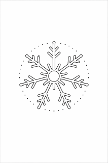 Schneeflocken Mandala in Linienkunst