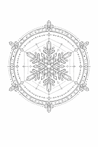 geometrische Schneeflocke mit Ornamenten