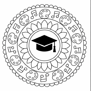 Abstrakte Mandala mit Abschlussmütze