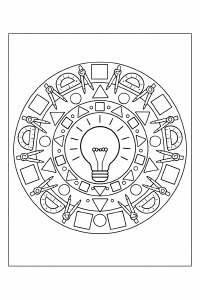 Geometrische Mandala mit Glühbirne