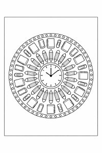 Mandala der Schulutensilien