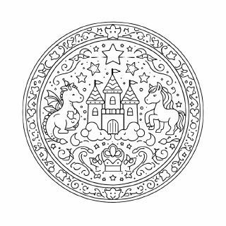 Schule Magisches Mandala der Märchenwelt