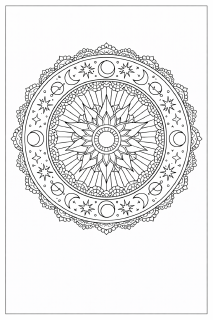 Himmlisches Mandala mit Sonnenstrahlen