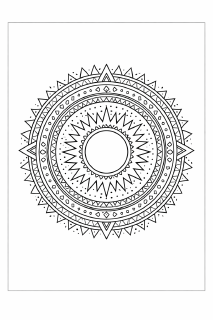Sonnen Mandala in Schwarz und Weiß (3)
