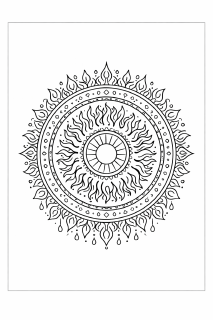 Sonnen mandala mit Flammenmustern