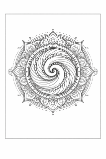 Spirituelles Intrikates Mandala mit spiralförmigem Zentrum
