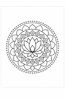 Symmetrisches Mandala mit Lotusblume