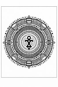 Ethno Afrikanisches Mandala mit symbolischen Mustern